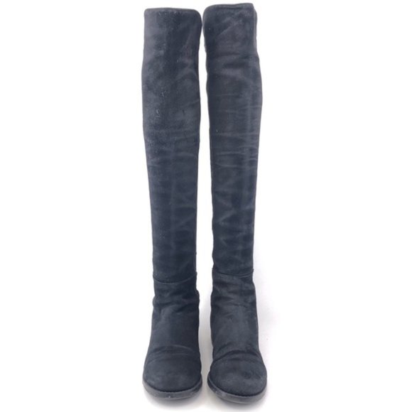 Stuart Weitzman Black Leather Pull on Sock Boots 6M - Picture 4 of 10